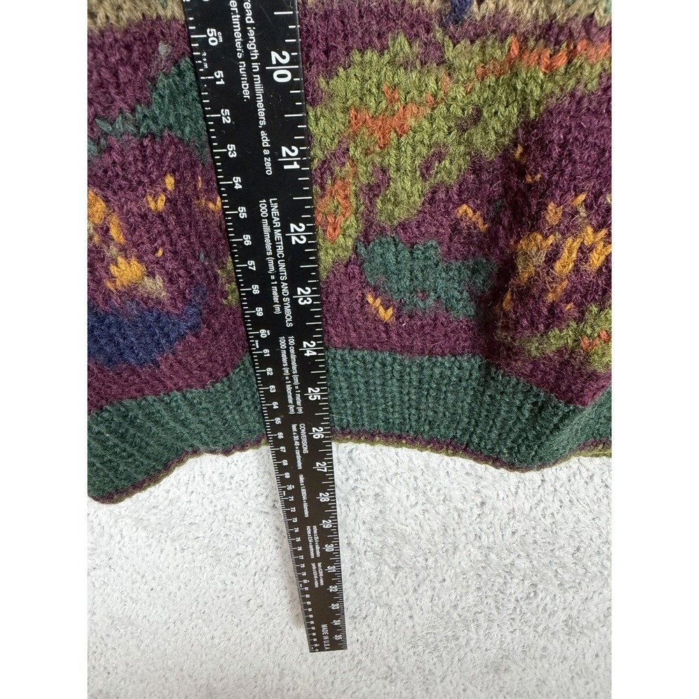 NWT Vitruvian Design Mens M Wool Hand Knit Sweater Multicolor Vintage Nordic VTG - Picture 7 of 8